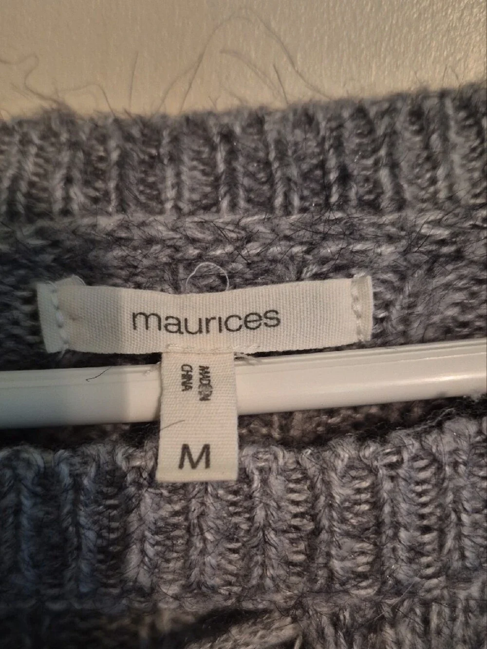 Maurices Gray Lace-Up Cable Knit Turtleneck Sweater